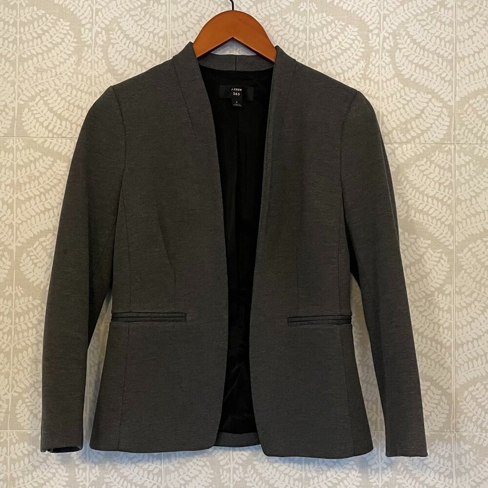 J. Crew Charcoal Gray Open-Front Blazer